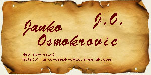 Janko Osmokrović vizit kartica